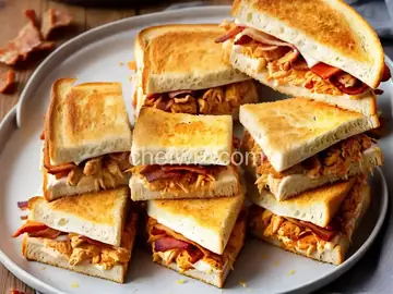 Hot Buffalo Chicken, Bacon, and Cheese Sandwich
