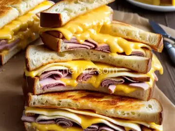 Hot Ham and Cheese Sub Sandwich