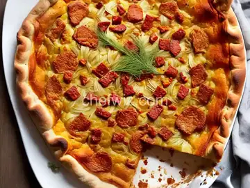 Hot and Sweet Soppressata and Fennel Grandma Pie