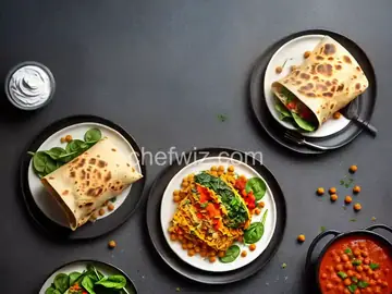 Indian Burrito with Spinach, Chickpeas, and Tomato Recipe
