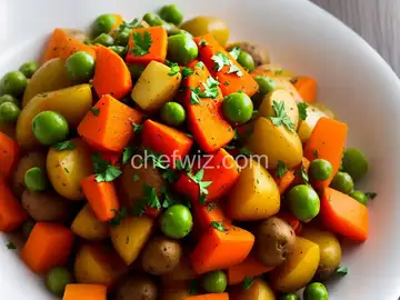 Indian Carrots, Peas and Potatoes