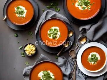 Indian Spiced Tomato Soup with Cheesy Naan