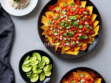Indian-Style Nachos with Warm Spices and Tamarind Chutney