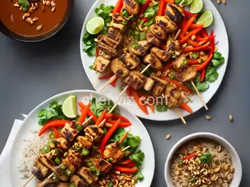 Indonesian Chicken Skewers with Peanut Sauce (Satay Ayam)