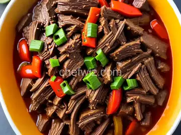 Instant Pot® Brisket Barbacoa with Poblano Peppers and Onions