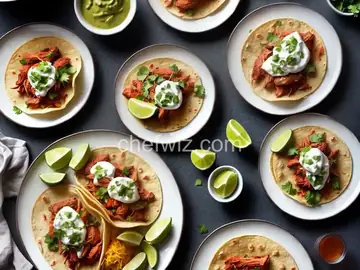 Instant Pot® Chicken Tacos with Chorizo and Saffron Yogurt Sauce