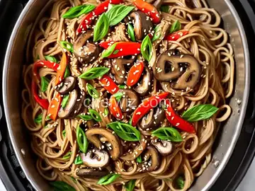 Instant Pot Mushroom and Soba Noodle Stir-Fry