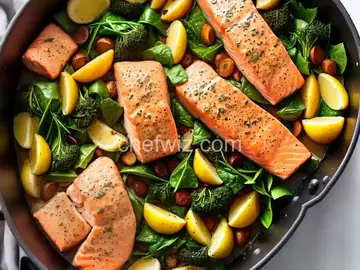 Instant Pot Salmon with Garlic Potatoes and Greens