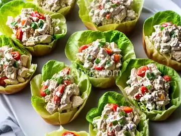 Italian Chicken Salad in Lettuce Cups