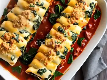Italian Sausage, Spinach, and Ricotta Cannelloni