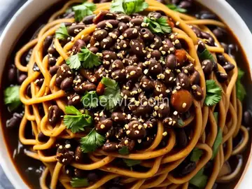 Jajangmyeon (Vegetarian Korean Black Bean Noodles)