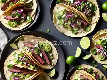 Jalapeño and Lime–Marinated Skirt Steak Tacos