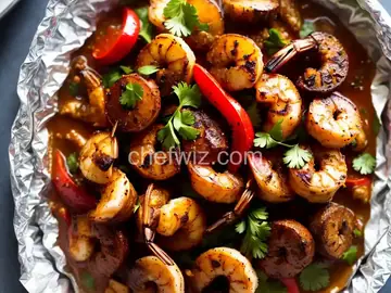 Jamaican Jerk Shrimp in Foil
