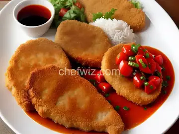 Japanese Breaded Pork Cutlet with Sweet Tomato Soy Sauce