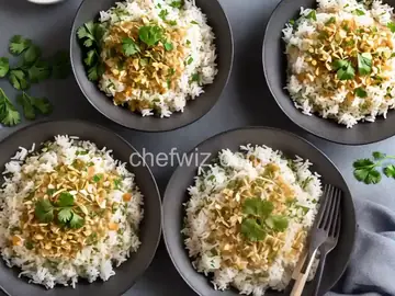 Jasmine Rice with Garlic, Ginger, and Cilantro