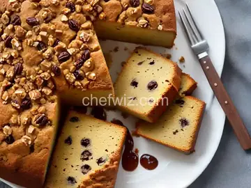Jim's Apple Raisin Pound Cake with Praline Glaze