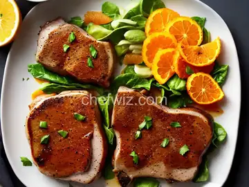 Juicy Pan-Seared Pork Chops with Citrus Dressing