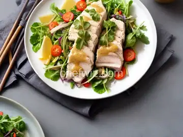 Juicy and Tender Poached Chicken With Watercress and Miso Dressing Recipe