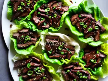Kalbi-Style Steak and Mushroom Lettuce Wraps
