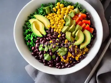 Kale, Black Bean & Avocado Burrito Bowl