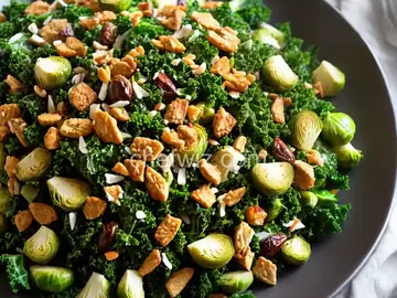 Kale, Cabbage, and Brussels Sprout Salad