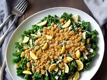 Kale Caesar Salad With Lemony Breadcrumbs