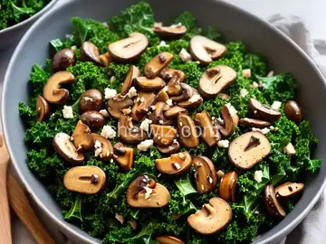 Kale Salad With Roasted Tempeh and Mushrooms