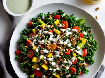 Kale Salad with Vegetables and Tahini Dressing