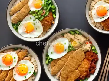 Katsudon (Japanese Chicken or Pork Cutlet and Egg Rice Bowl) Recipe