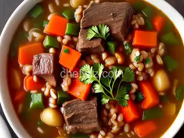Kelly's Slow Cooker Beef, Mushroom, and Barley Soup