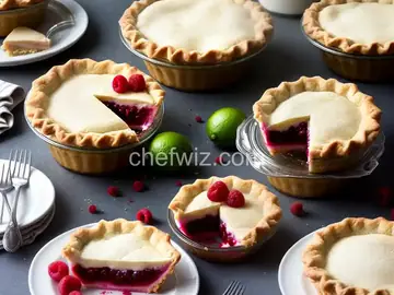 Key Lime and Raspberry Pies in Jars