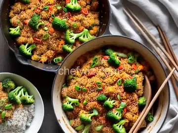 Kimchi Fried Rice With Broccoli