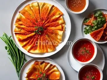 Kimchi Jun (Kimchi Pancake) and Dipping Sauce