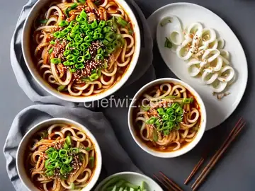 Kimchi Udon With Scallions