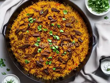 Lamb Biryani With Saffron, Yogurt, and Caramelized Onions Recipe