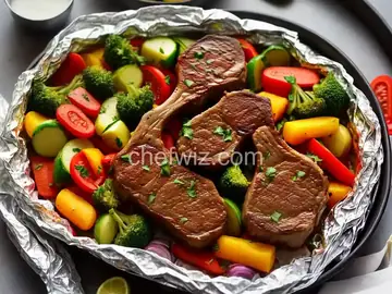 Lamb Chops and Vegetables in Foil