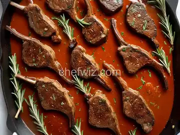 Lamb Chops with Garlic-Rosemary Sauce