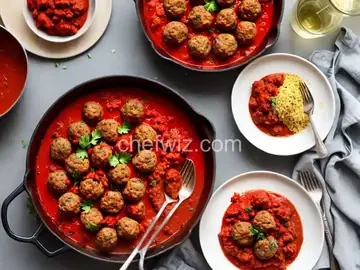 Lamb Meatballs With Pecan Romesco