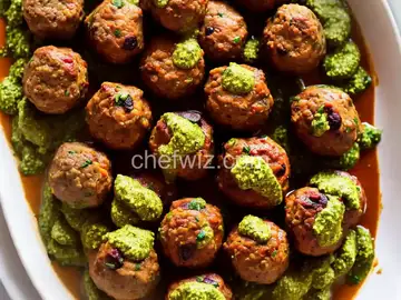Lamb Meatballs with Raisin Pesto