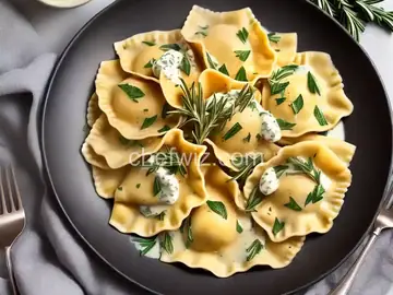 Lamb Ravioli with a Rosemary Cream Sauce