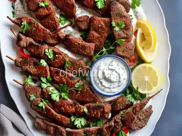Lamb Souvlaki with Yogurt-Garlic Sauce