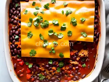 Layered Chicken and Black Bean Enchilada Casserole
