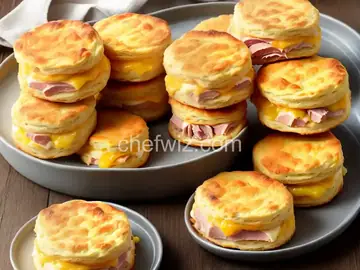 Layered Ham and Cheese Biscuits