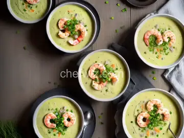 Leek and Potato Soup with Shrimp