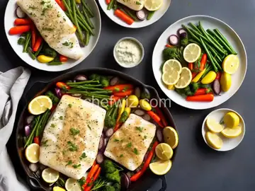 Lemon Butter Baked Cod with Vegetables