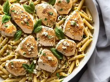 Lemon Butter Feta Chicken Pasta
