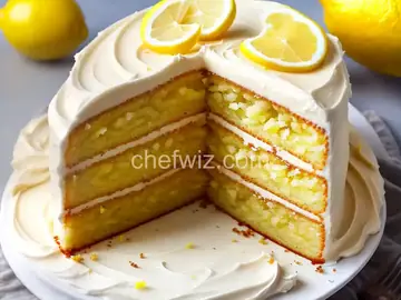 Lemon Cake with Lemon Filling and Lemon Butter Frosting