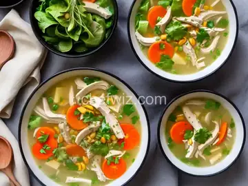 Lemon Chicken Soup and Salad