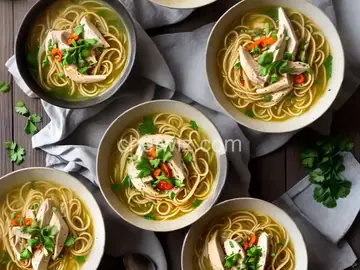Lemon Chicken Soup with Spaghetti