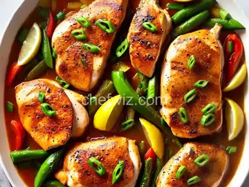 Lemon Chicken with Shishito Peppers